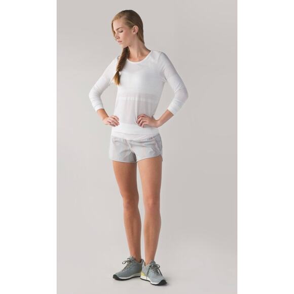 Lululemon Run Speed Short Metallic Light Pink & Gray 2-Way Stretch‎ Size 10 - Picture 1 of 11